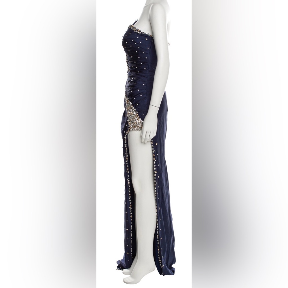 NEW Portia and Scarlett Midnight Blue Embellished Dress size 14 STRETCH - Picture 2 of 3